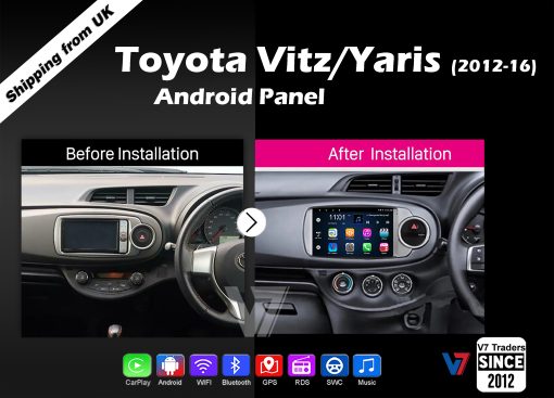 Vitz / Yaris Android Multimedia Navigation Panel LCD IPS Screen - Model 2012-16 - V7 2