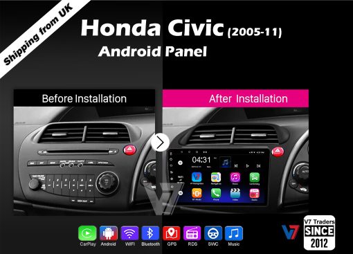 Honda Civic Android Multimedia Navigation Panel LCD IPS Screen - Model 2005-11 - V7 2